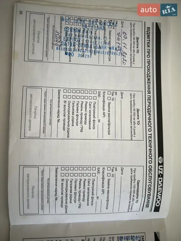 Хэтчбек Daewoo Matiz 2013 в Киеве документ