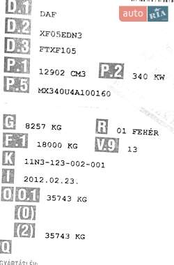 Тягач DAF XF 105 2012 в 