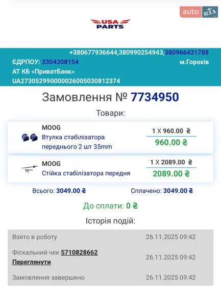 Пикап Dodge RAM 1500 2015 в Житомире документ