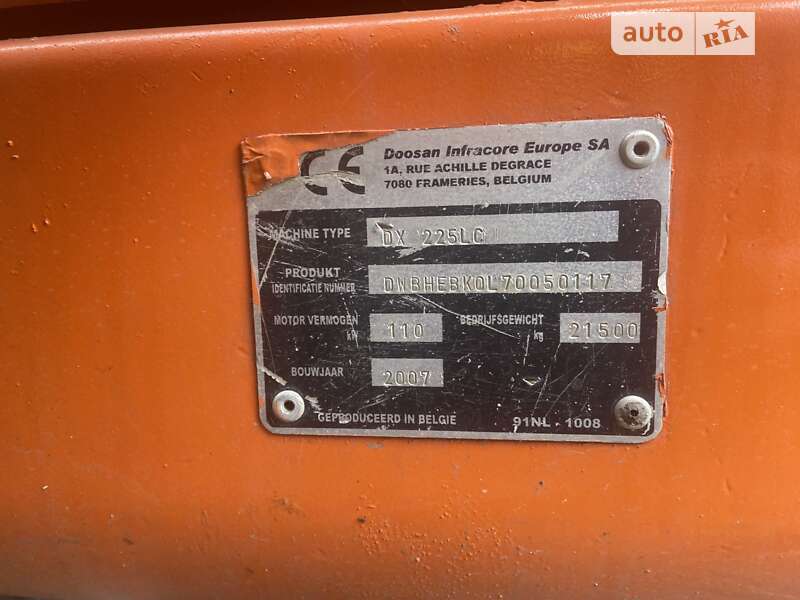 Гусеничный экскаватор Doosan DX 225LC-3 2007 в Киеве фото 13 Гусеничный экскаватор Doosan DX 225LC-3 2007 в Киеве