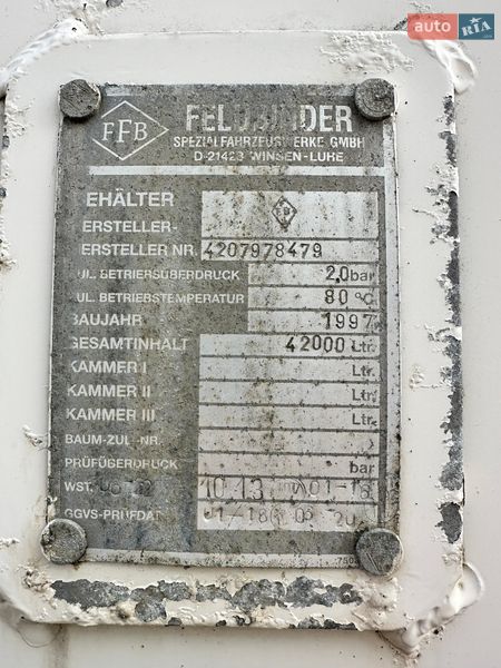 Цистерна полуприцеп Feldbinder KIP 1997 в Луцке