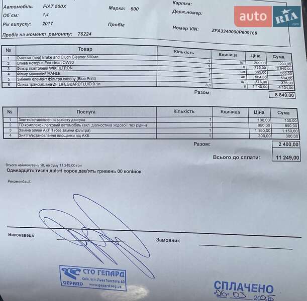 Внедорожник / Кроссовер Fiat 500X 2017 в Киеве