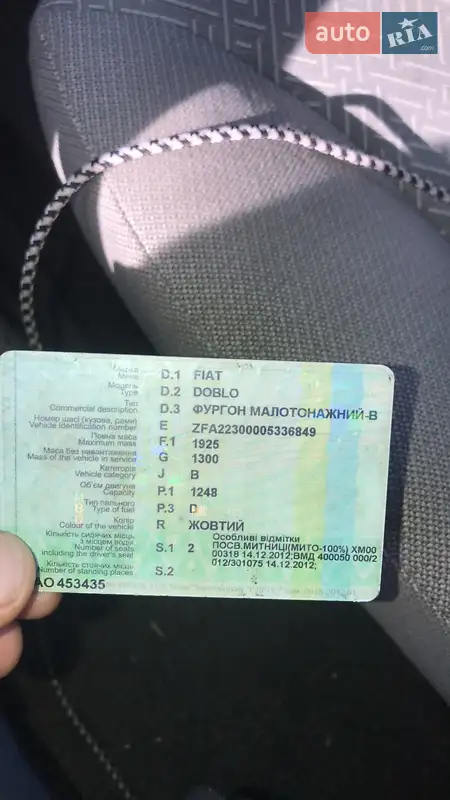 Інші вантажівки Fiat Doblo 2005 в Хмельницькому документ