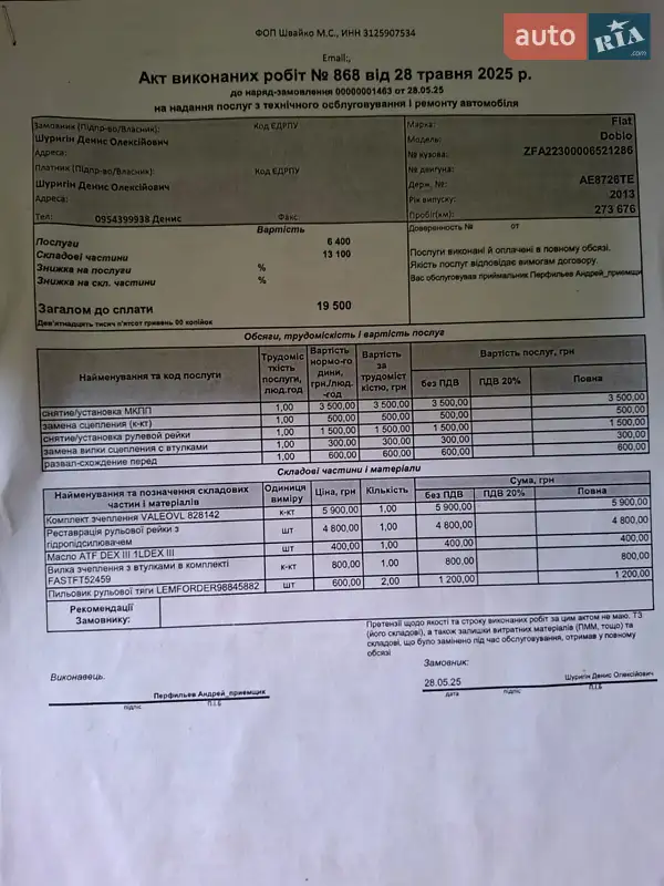 Грузовой фургон Fiat Doblo 2013 в Николаеве документ 2 фото Грузовой фургон Fiat Doblo 2013 в Николаеве документ