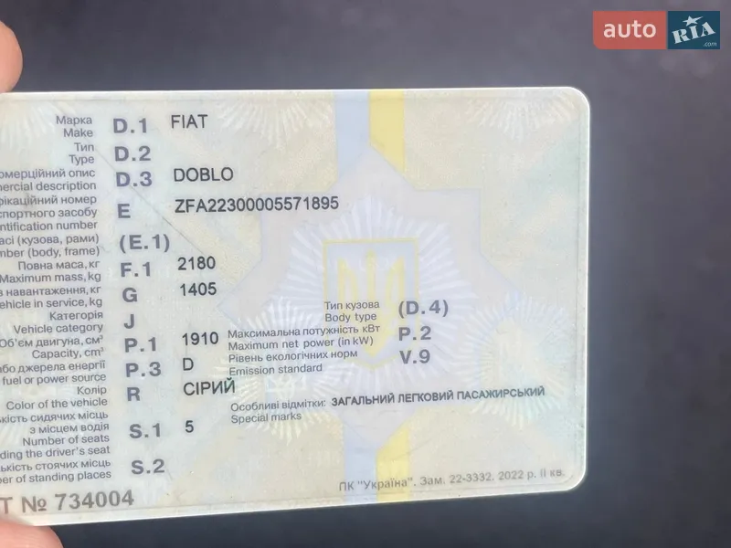 Минивэн Fiat Doblo 2008 в Киеве документ