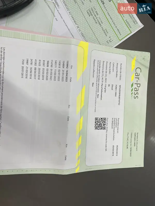 Мінівен Ford C-Max 2015 в Стрию документ