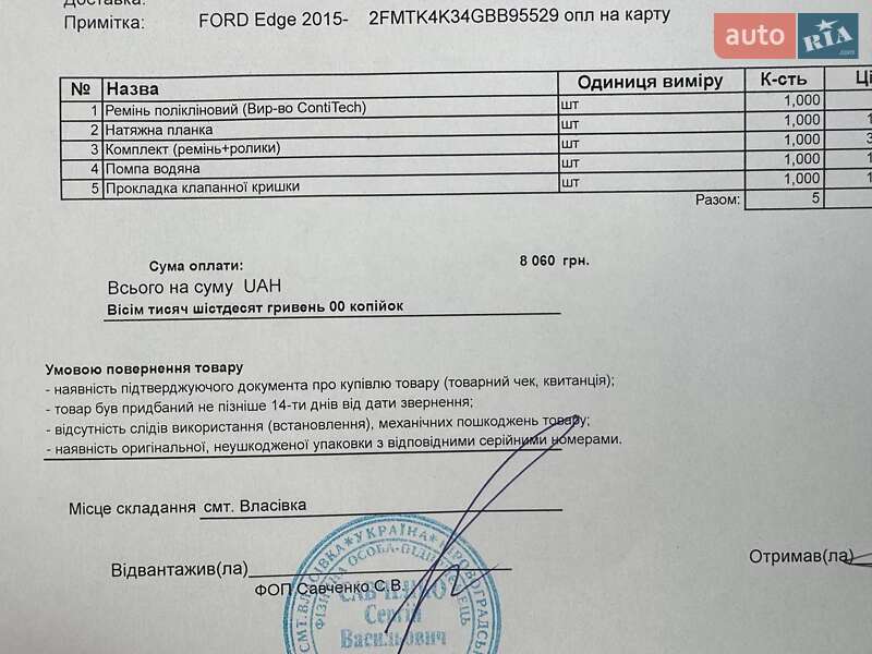 Внедорожник / Кроссовер Ford Edge 2016 в Кременчуге