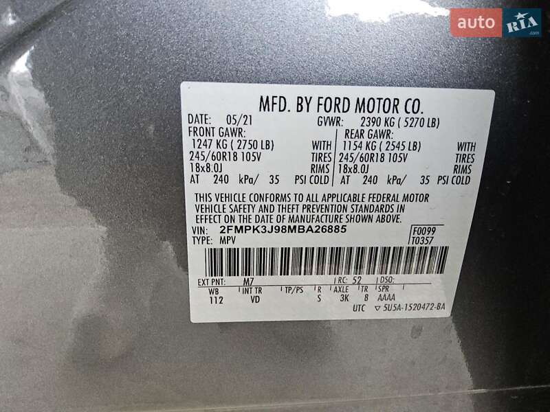 Позашляховик / Кросовер Ford Edge 2021 в Рівному фото 13 Позашляховик / Кросовер Ford Edge 2021 в Рівному