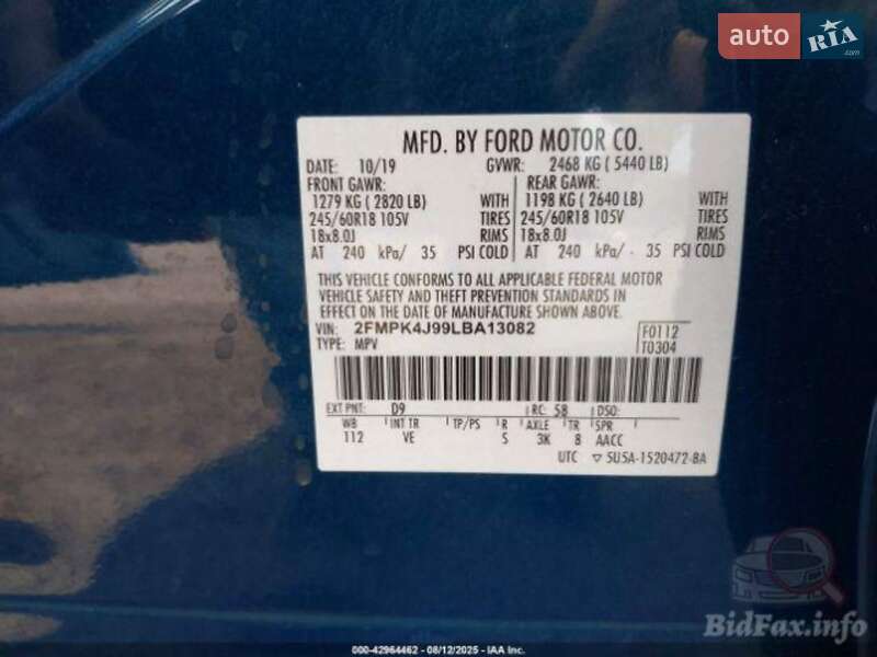 Внедорожник / Кроссовер Ford Edge 2020 в Киеве