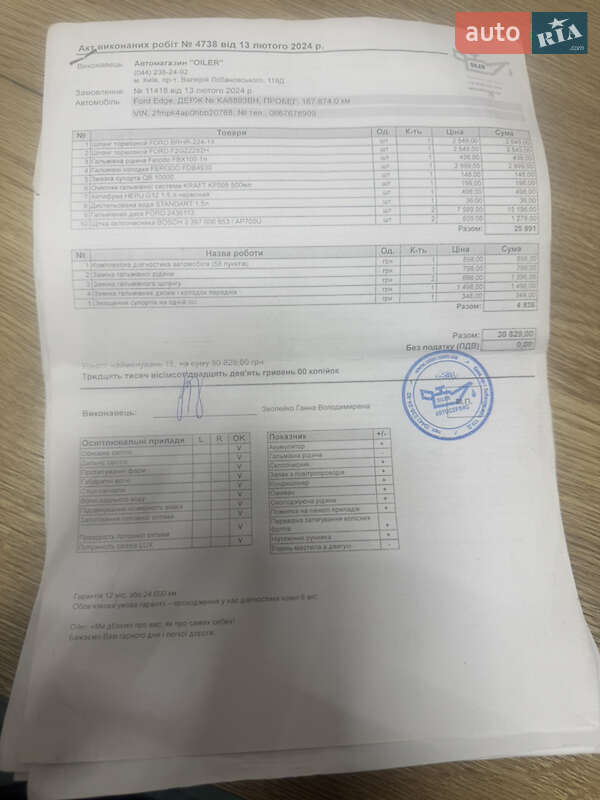 Позашляховик / Кросовер Ford Edge 2016 в Києві