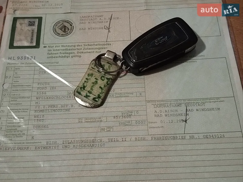 Універсал Ford Focus 2013 в Львові документ