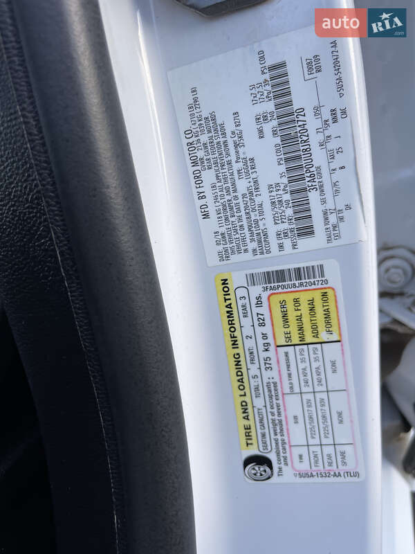 Седан Ford Fusion 2018 в Тернополі