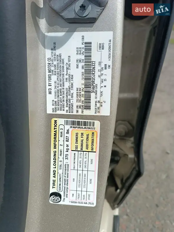 Седан Ford Fusion 2019 в 