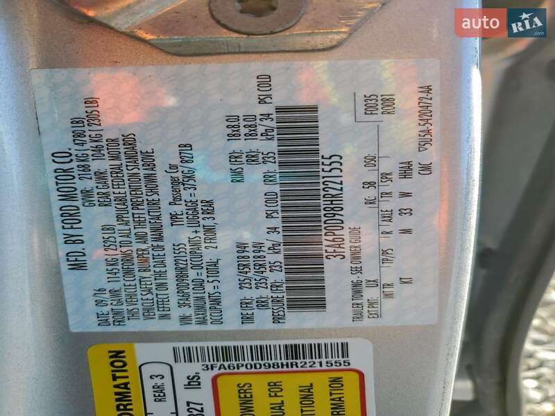 Седан Ford Fusion 2017 в Львове фото 12 Седан Ford Fusion 2017 в Львове