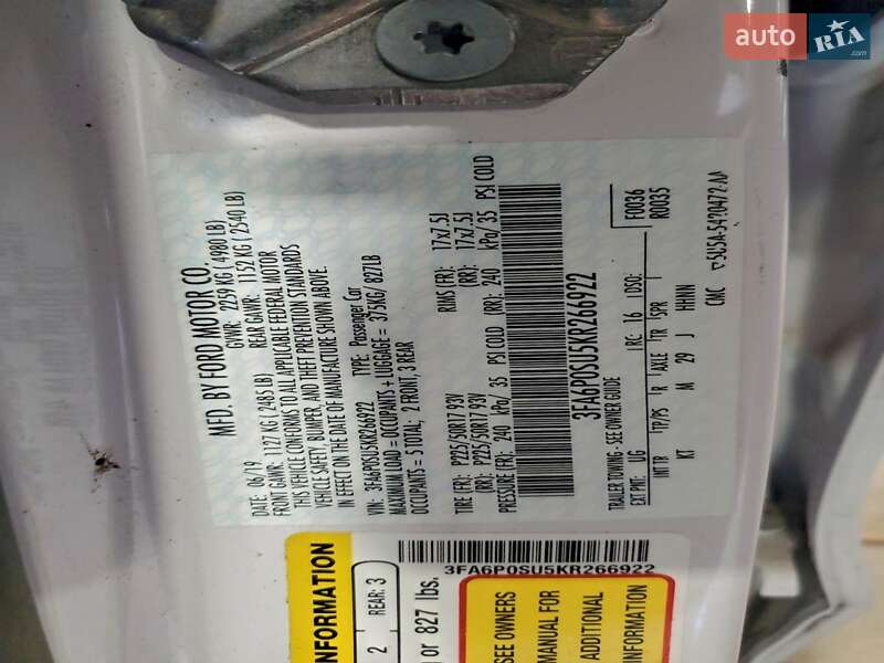 Седан Ford Fusion 2019 в Вінниці