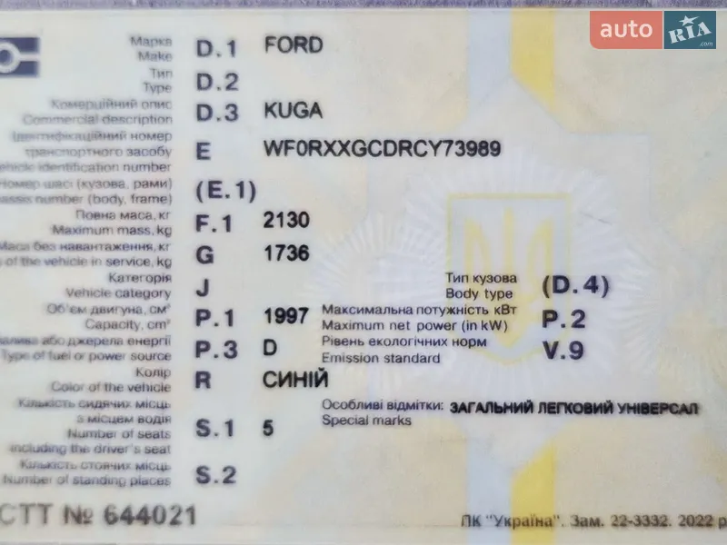 Ford Kuga 2012