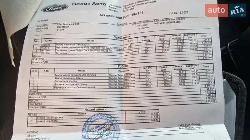 Мінівен Ford Tourneo Custom 2021 в Шептицькому документ