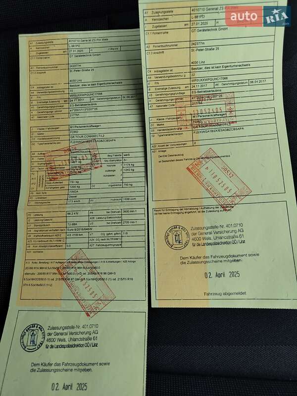 Мінівен Ford Transit Connect 2017 в Волі-Ковельській