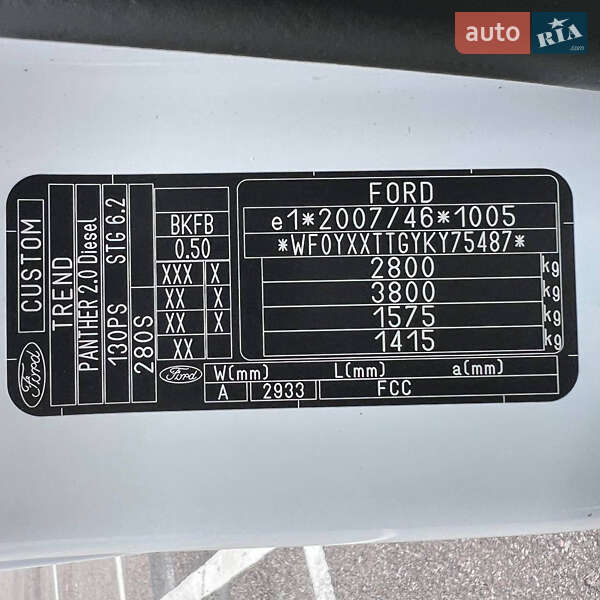 Грузовой фургон Ford Transit Custom 2019 в Киеве