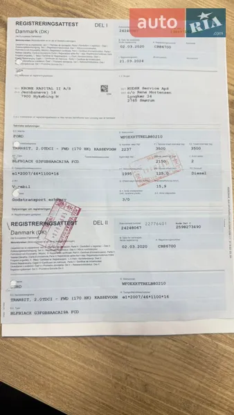 Вантажний фургон Ford Transit 2020 в Луцьку документ