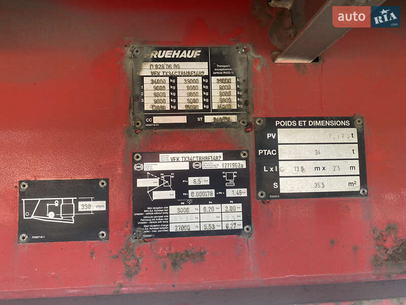 Тентованный борт (штора) - полуприцеп Fruehauf TX 34 2008 в Ирпене фото 11 Тентованный борт (штора) - полуприцеп Fruehauf TX 34 2008 в Ирпене