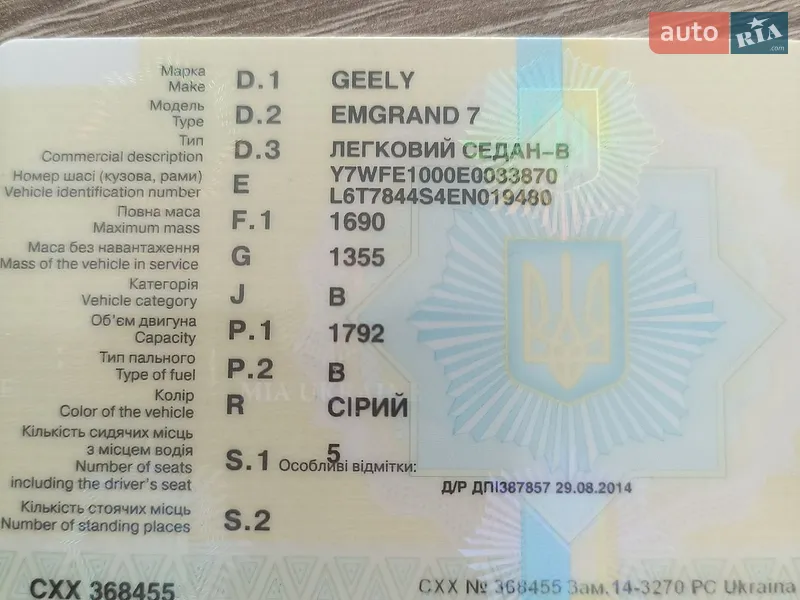 Geely Emgrand 7 (EC7) 2014