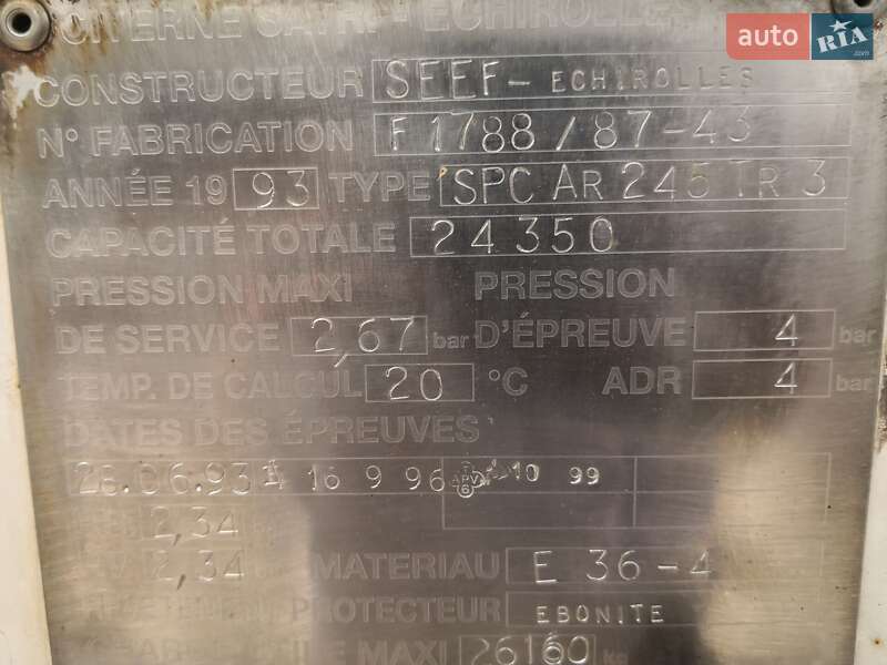 Цистерна напівпричіп Guhur SEM 1993 в Кам'янському