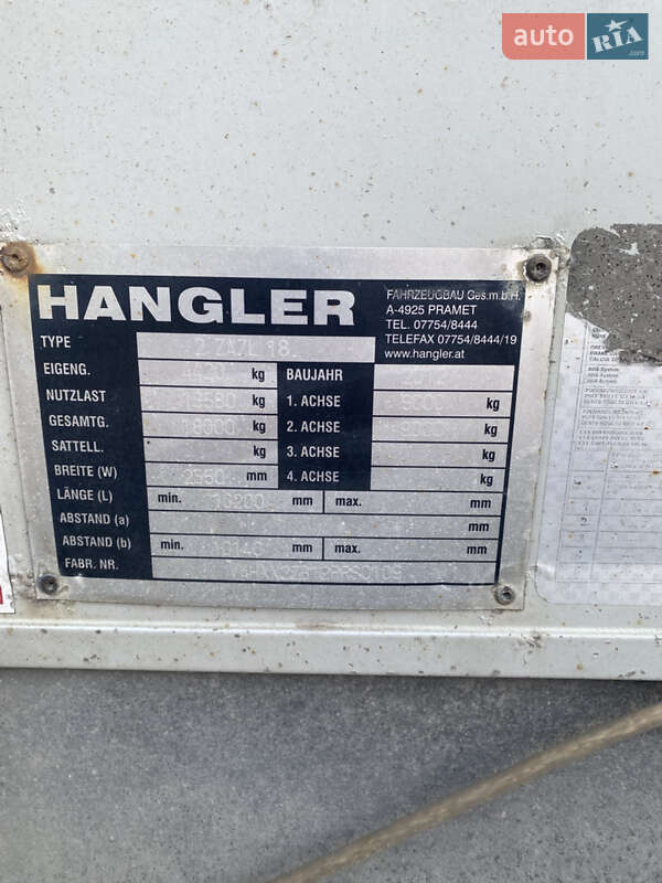 Тентованный борт (штора) - прицеп Hangler 2-AFEL-18 2012 в Сумах