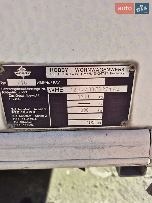 Прицеп дача Hobby 475 1995 в Днепре