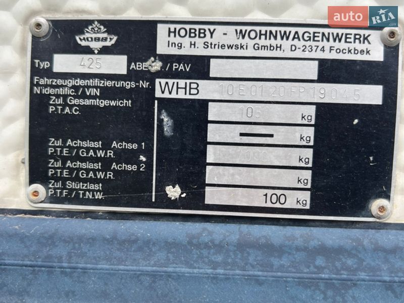 Прицеп дача Hobby Classic 1993 в Львове фото 13 Прицеп дача Hobby Classic 1993 в Львове