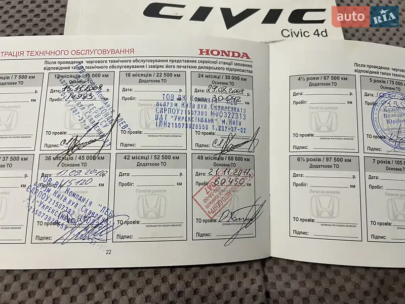 Седан Honda Civic 2007 в Киеве документ 3 фото Седан Honda Civic 2007 в Киеве документ