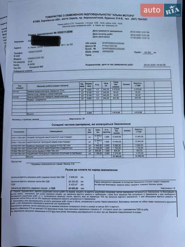 Хэтчбек Honda Civic 2018 в Харькове