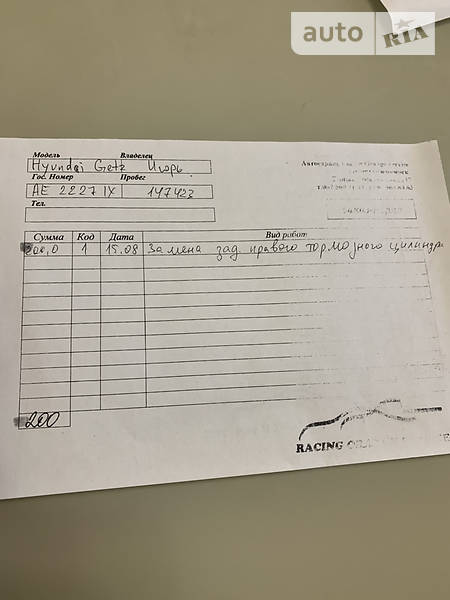 Хетчбек Hyundai Getz 2005 в Кам'янському