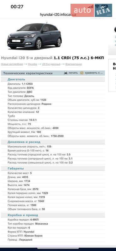 Хетчбек Hyundai i20 2015 в Львові