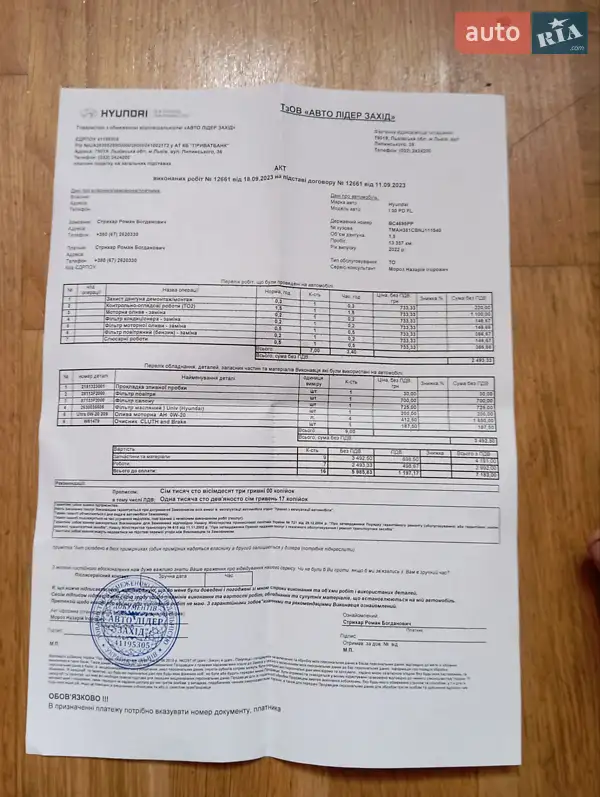 Универсал Hyundai i30 2022 в Львове документ 4 фото Универсал Hyundai i30 2022 в Львове документ