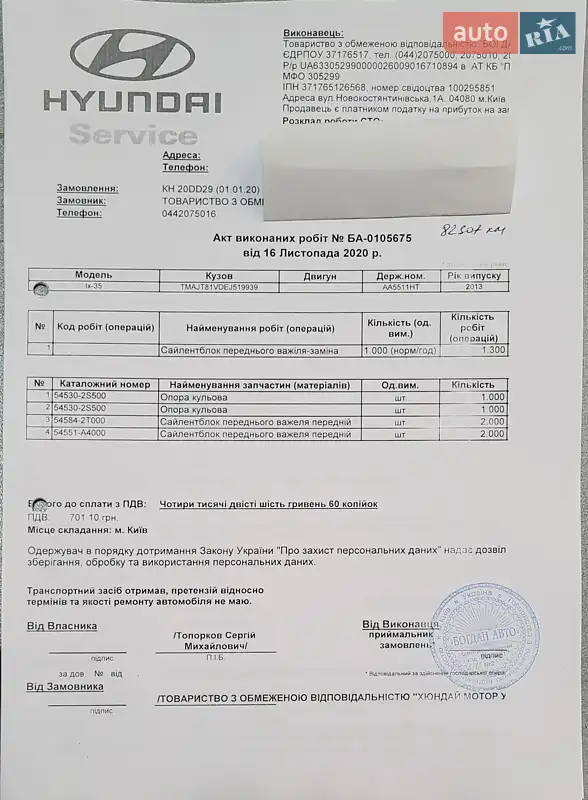 Внедорожник / Кроссовер Hyundai ix35 2013 в Киеве документ