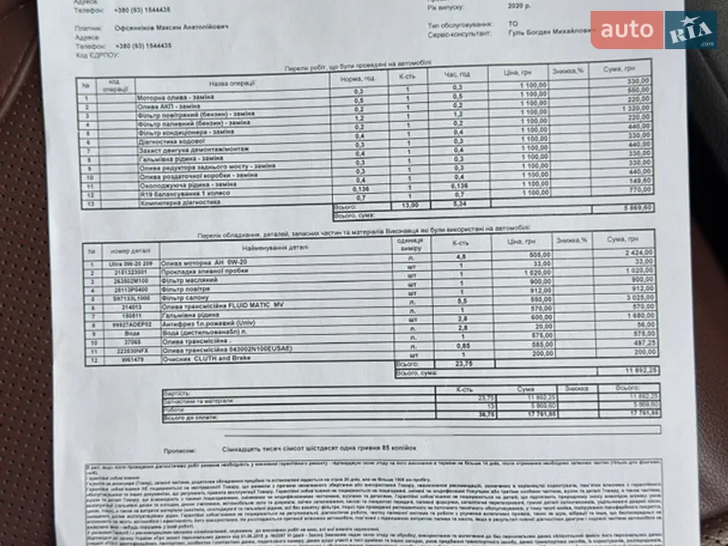 Внедорожник / Кроссовер Hyundai Santa FE 2020 в Виннице документ
