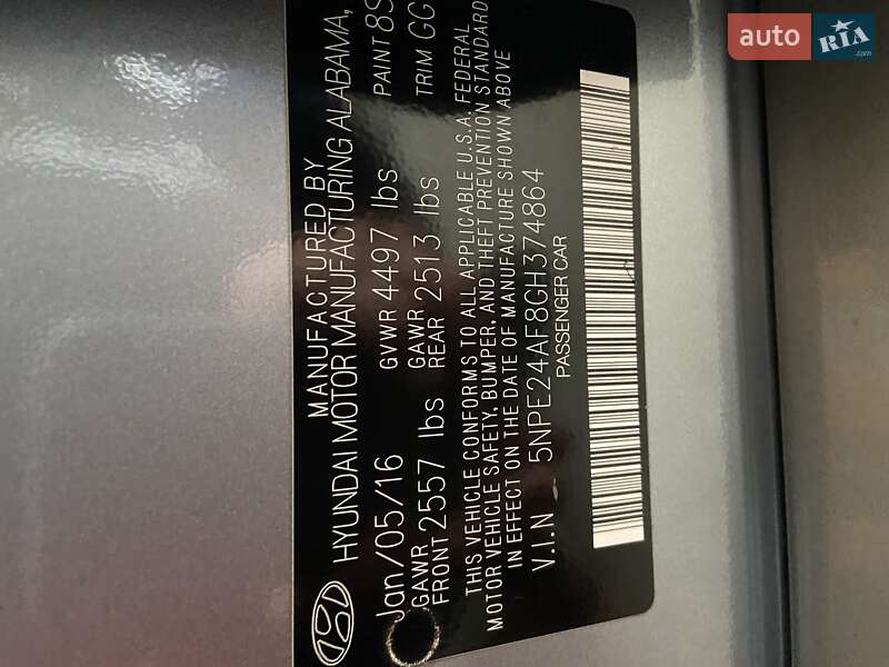 Седан Hyundai Sonata 2016 в Долине