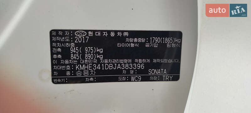 Седан Hyundai Sonata 2017 в Кривом Роге
