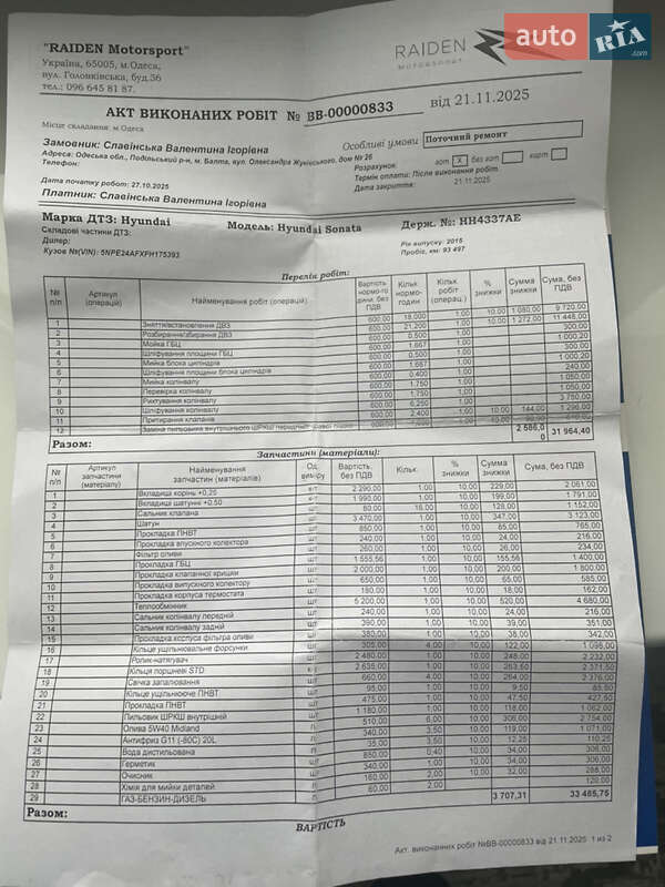 Седан Hyundai Sonata 2015 в Одессе