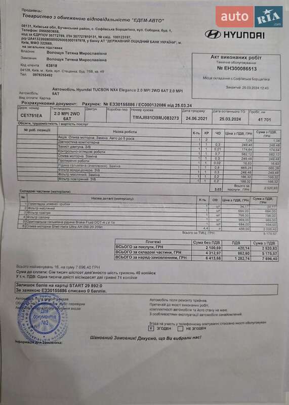 Позашляховик / Кросовер Hyundai Tucson 2021 в Києві