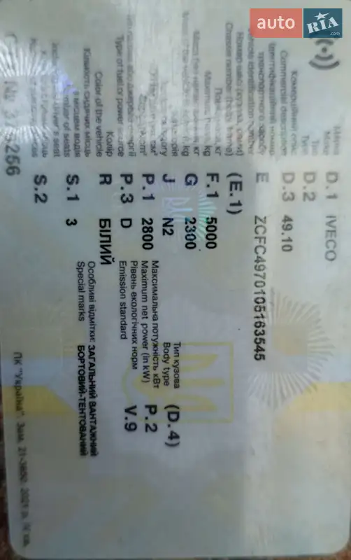 Тентованый Iveco Daily 1998 в Ромнах документ