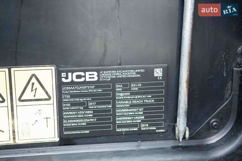 Подъемник телескопический JCB 531-70 2017 в Житомире фото 13 Подъемник телескопический JCB 531-70 2017 в Житомире