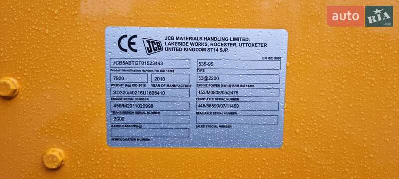 Телескопический погрузчик JCB 535-95 2010 в Виннице фото 10 Телескопический погрузчик JCB 535-95 2010 в Виннице