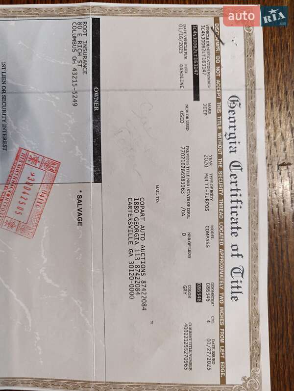 Внедорожник / Кроссовер Jeep Compass 2019 в Коломые