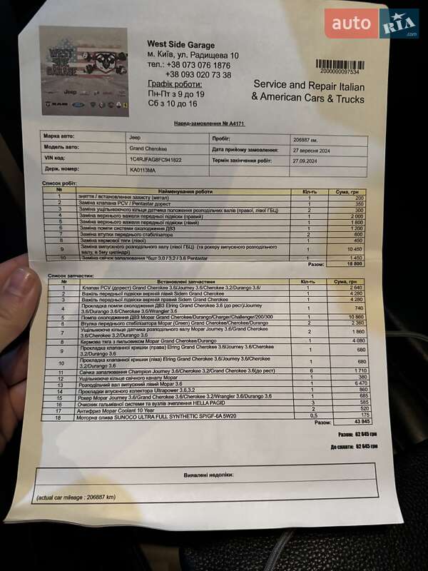 Внедорожник / Кроссовер Jeep Grand Cherokee 2015 в Киеве