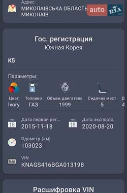 Седан Kia K5 2015 в 