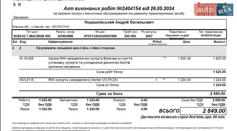 Тентованный борт (штора) - полуприцеп Kogel SN 24 2002 в Киеве документ