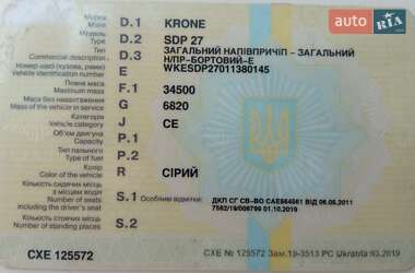 Бортовой полуприцеп Krone SDP 27 2002 в 