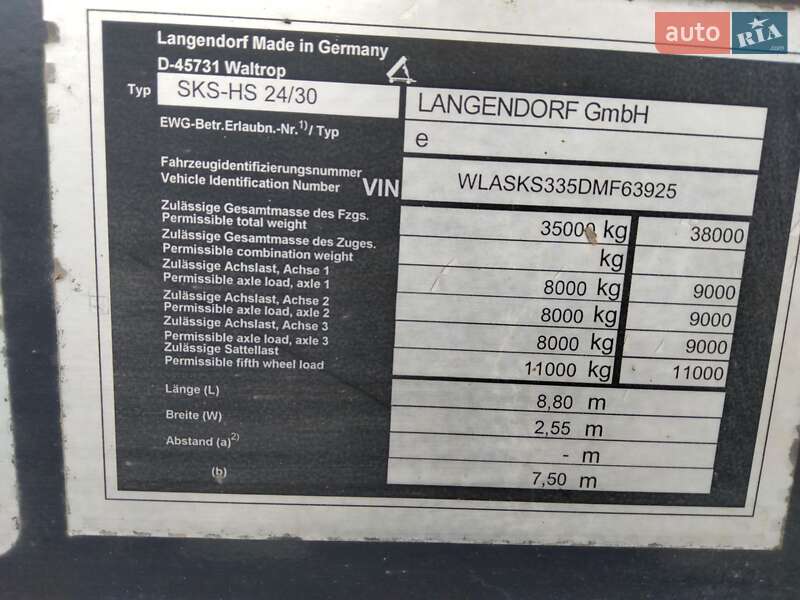 Самоскид напівпричіп Langendorf SKS 2013 в Львові